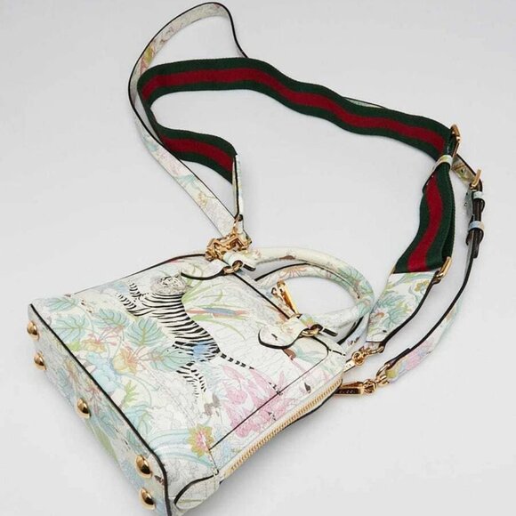 Gucci Multicolor Shangai Printed Mini Horsebit 1955 Small Top Handle Bag - Picture 3 of 12